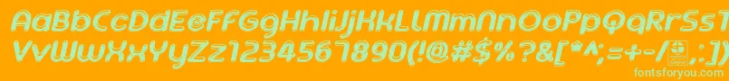 AgetaChubbyItalicDemo Font – Green Fonts on Orange Background