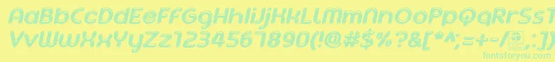 AgetaChubbyItalicDemo Font – Green Fonts on Yellow Background