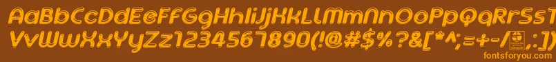 AgetaChubbyItalicDemo Font – Orange Fonts on Brown Background