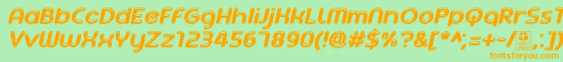 Шрифт AgetaChubbyItalicDemo – оранжевые шрифты на зелёном фоне
