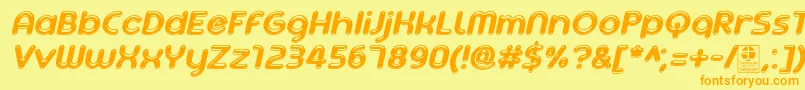 AgetaChubbyItalicDemo Font – Orange Fonts on Yellow Background