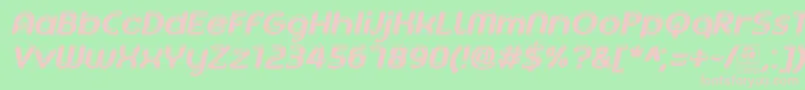 Police AgetaChubbyItalicDemo – polices roses sur fond vert