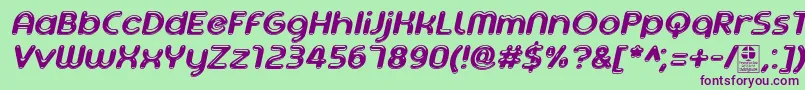 AgetaChubbyItalicDemo Font – Purple Fonts on Green Background