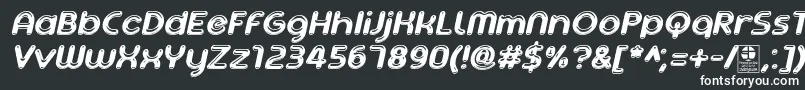 Шрифт AgetaChubbyItalicDemo – белые шрифты на чёрном фоне