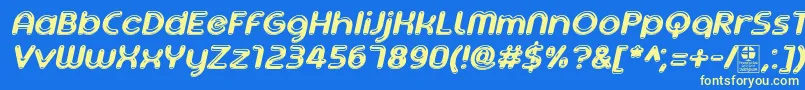 AgetaChubbyItalicDemo Font – Yellow Fonts on Blue Background