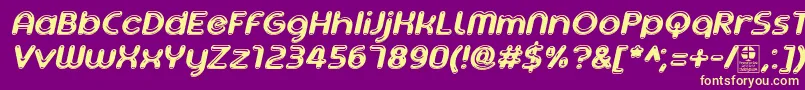 AgetaChubbyItalicDemo Font – Yellow Fonts on Purple Background