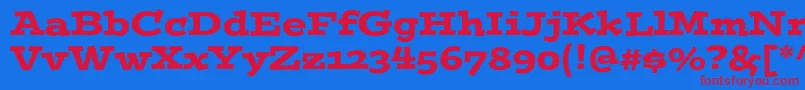 Postinostd Font – Red Fonts on Blue Background