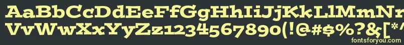 フォントPostinostd – 黒い背景に黄色の文字