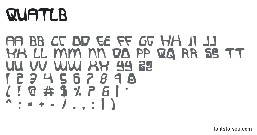 A fonte Quatlb – alfabeto, números, caracteres especiais