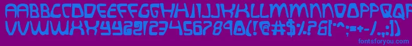 フォントQuatlb – 紫色の背景に青い文字