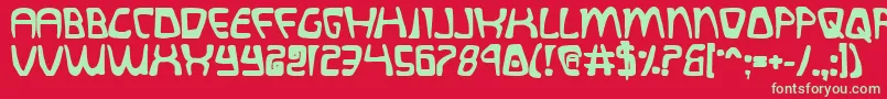 フォントQuatlb – 赤い背景に緑の文字