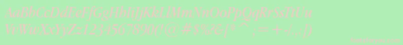 AppleGaramondItalic Font – Pink Fonts on Green Background