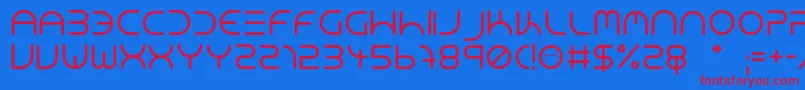 NeonClubMusicBold-Schriftart – Rote Schriften auf blauem Hintergrund