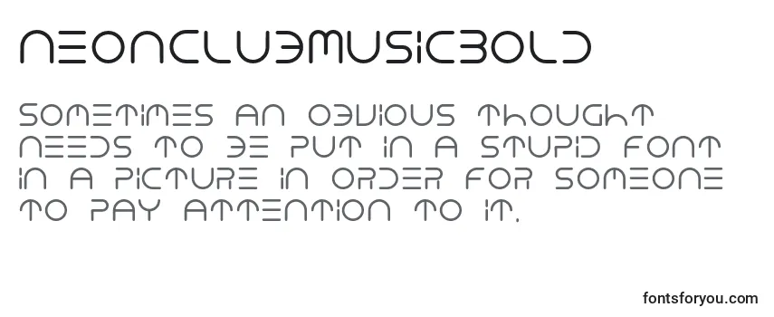 Przegląd czcionki NeonClubMusicBold