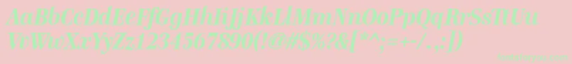 GenreBolditalic Font – Green Fonts on Pink Background