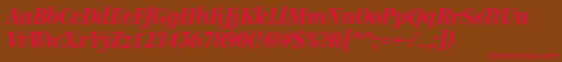 GenreBolditalic Font – Red Fonts on Brown Background