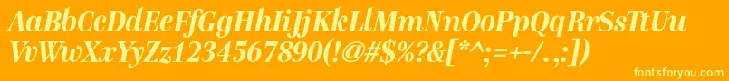 GenreBolditalic Font – Yellow Fonts on Orange Background