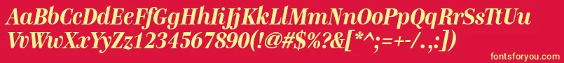 GenreBolditalic Font – Yellow Fonts on Red Background