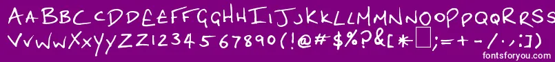 Fonte DaveTheEagle – fontes brancas em um fundo violeta