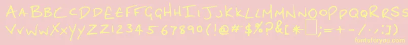 DaveTheEagle-Schriftart – Gelbe Schriften auf rosa Hintergrund