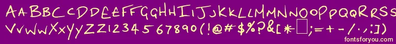 Fonte DaveTheEagle – fontes amarelas em um fundo roxo