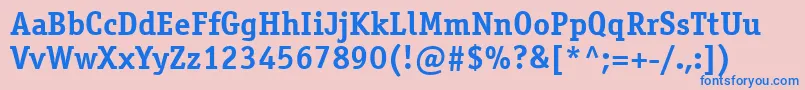 フォントOsr65C – ピンクの背景に青い文字