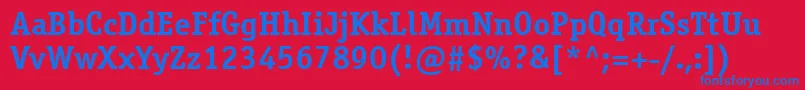フォントOsr65C – 赤い背景に青い文字