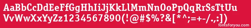 Шрифт Osr65C – белые шрифты на красном фоне