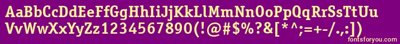 Шрифт Osr65C – жёлтые шрифты на фиолетовом фоне