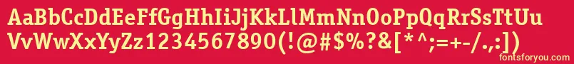 Osr65C-fontti – keltaiset fontit punaisella taustalla