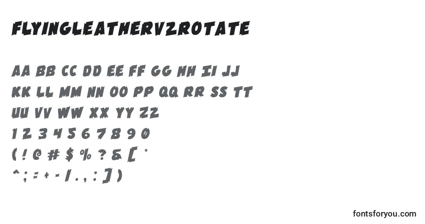 Czcionka Flyingleatherv2rotate – alfabet, cyfry, specjalne znaki