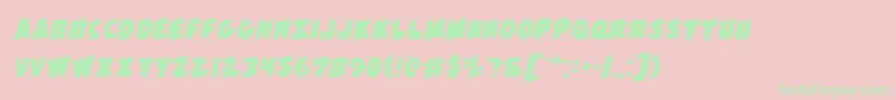 Flyingleatherv2rotate Font – Green Fonts on Pink Background