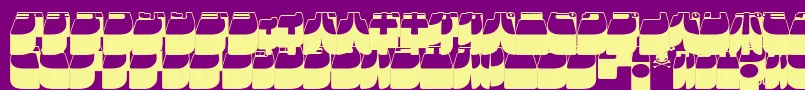 FrigateKatakana3D Font – Yellow Fonts on Purple Background