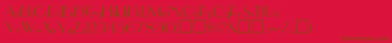 Czcionka UppeaRegular – brązowe czcionki na czerwonym tle