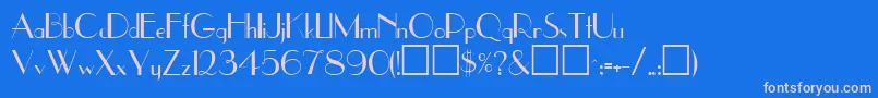 フォントUppeaRegular – ピンクの文字、青い背景