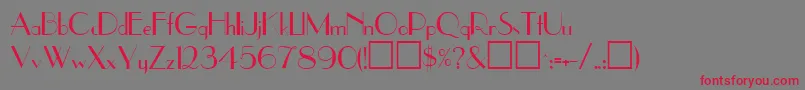 フォントUppeaRegular – 赤い文字の灰色の背景