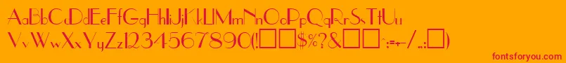 フォントUppeaRegular – オレンジの背景に赤い文字