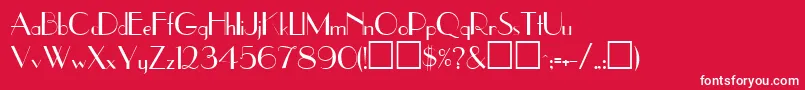 フォントUppeaRegular – 赤い背景に白い文字