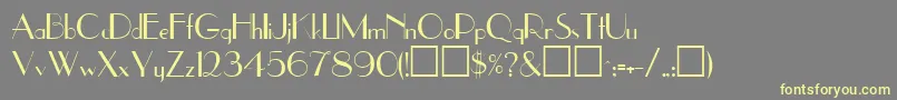 フォントUppeaRegular – 黄色のフォント、灰色の背景