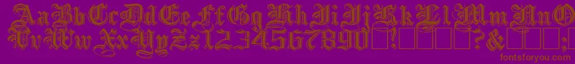 EmbossedblackwideNormal Font – Brown Fonts on Purple Background