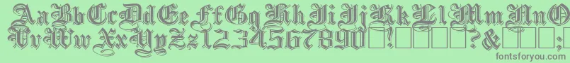 EmbossedblackwideNormal Font – Gray Fonts on Green Background