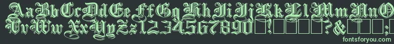 EmbossedblackwideNormal-fontti – vihreät fontit mustalla taustalla