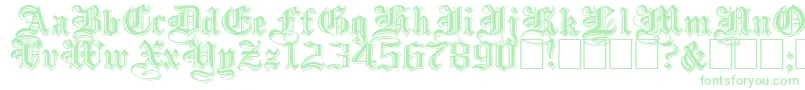 EmbossedblackwideNormal-Schriftart – Grüne Schriften auf weißem Hintergrund