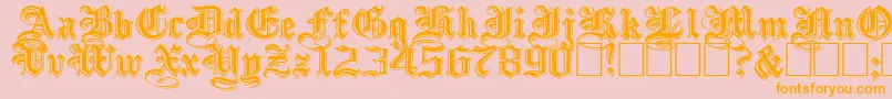 EmbossedblackwideNormal Font – Orange Fonts on Pink Background