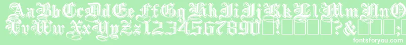 EmbossedblackwideNormal Font – White Fonts on Green Background