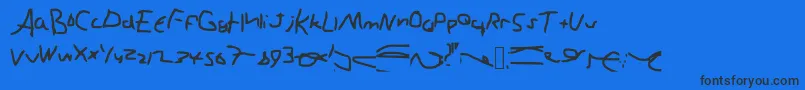 Ghgy Font – Black Fonts on Blue Background
