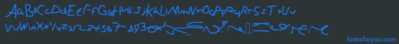 Ghgy Font – Blue Fonts on Black Background