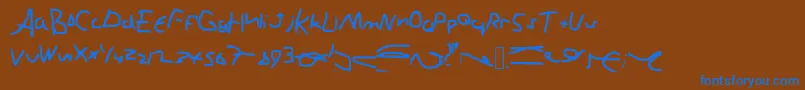Ghgy Font – Blue Fonts on Brown Background