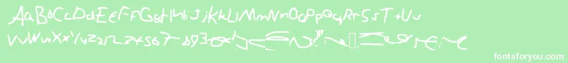 フォントGhgy – 緑の背景に白い文字