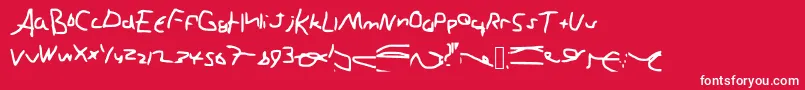 フォントGhgy – 赤い背景に白い文字